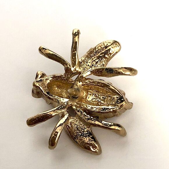 Vintage Panetta Rhinestone Bee Brooch Signed 1940s Retro - Picture 9 of 12